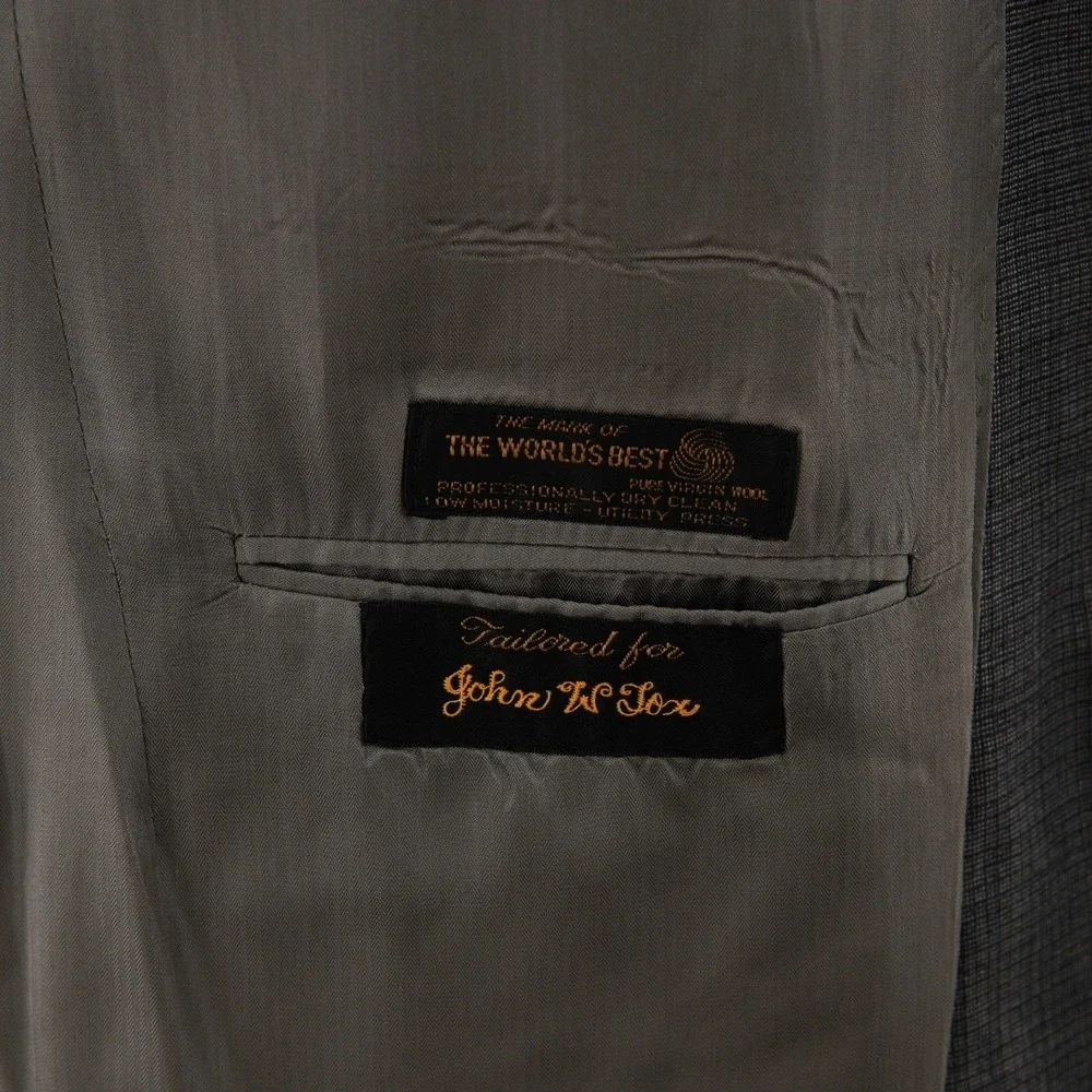 Hart Schaffner Marx Gold Trumpeter Worsted Wool Gray Birdseye Sport Coat 42R